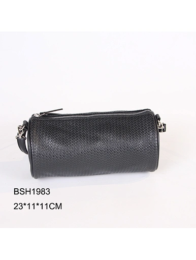 black woven crossbody bag